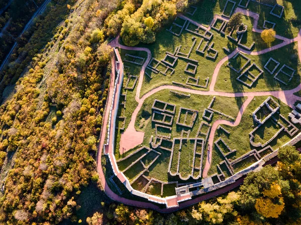 Aerial View Ruins Medieval Krakra Fortress Town Pernik Bulgaria — Stock Photo, Image