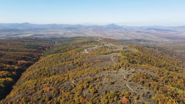 Paisaje Otoñal Montaña Cherna Gora Monte Negro Región Pernik Bulgaria — Vídeos de Stock