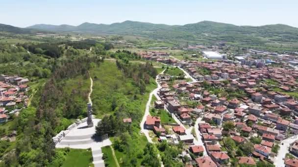 Vista Aérea Ciudad Histórica Panagyurishte Región Pazardzhik Bulgaria — Vídeos de Stock