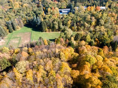 Bulgaristan 'ın Sofya kentindeki South Park' ın şaşırtıcı Sonbahar manzarası