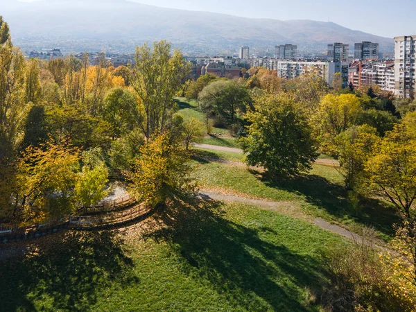 Increíble Vista Aérea Otoño South Park Ciudad Sofía Bulgaria — Foto de Stock