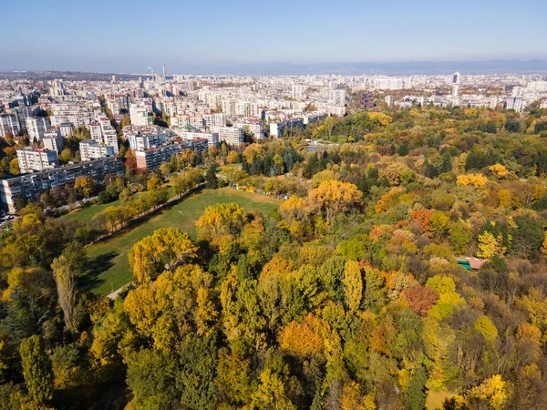 Vista Aérea Surpreendente Outono South Park Cidade Sofia Bulgária — Fotografia de Stock