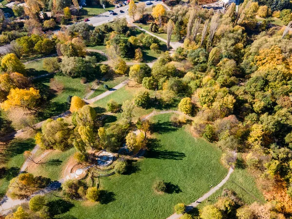 Vista Aérea Surpreendente Outono South Park Cidade Sofia Bulgária — Fotografia de Stock