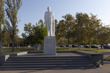 THESSALONIKI, GREECE - 22 Eylül 2019: Selanik, Orta Makedonya, Yunanistan kıyı caddesi Panorama