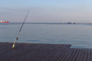 THESSALONIKI, GREECE - 22 Eylül 2019: Selanik, Orta Makedonya, Yunanistan kıyı caddesi Panorama