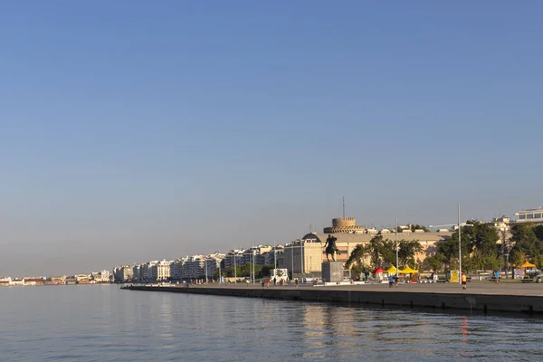 Θεσσαλονικη Ελλαδα Σεπτεμβριου 2019 Πανόραμα Παραλιακής Οδού Θεσσαλονίκης Κεντρική Μακεδονία — Φωτογραφία Αρχείου