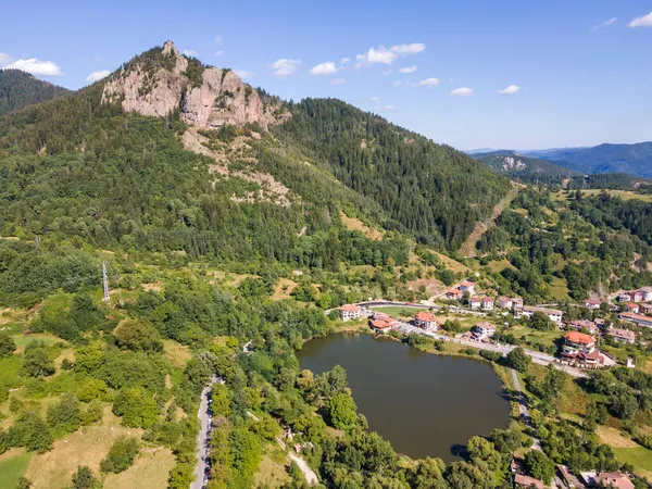 Panorama Aereo Delle Montagne Rodopi Vicino Laghi Smolyan Regione Smolyan — Foto Stock