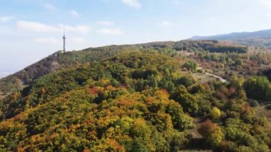Bulgaristan 'ın Vitosha Dağı' nın şaşırtıcı sonbahar manzarası