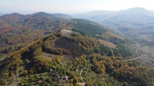 Paisagem Outono Incrível Montanha Erul Perto Kamenititsa Pico Região Pernik — Vídeo de Stock