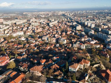 Bulgaristan 'ın Filibe kentinin şaşırtıcı hava manzarası