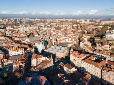 Bulgaristan 'ın Filibe kentinin şaşırtıcı hava manzarası