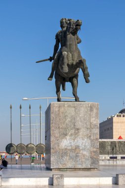 THESSALONIKI, GREECE - 22 Eylül 2019: Selanik, Orta Makedonya, Yunanistan kıyı caddesi Panorama