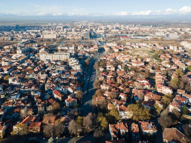 Bulgaristan 'ın Filibe kentinin şaşırtıcı hava manzarası