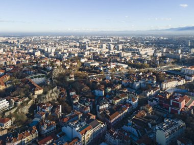 Bulgaristan 'ın Filibe kentinin şaşırtıcı hava manzarası