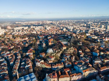 Bulgaristan 'ın Filibe kentinin şaşırtıcı hava manzarası