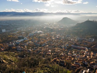 Bulgaristan 'ın Filibe kentinin şaşırtıcı hava manzarası