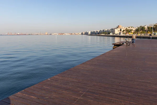 Thessaloniki Grecia Septiembre 2019 Panorama Calle Costera Ciudad Tesalónica Macedonia — Foto de Stock