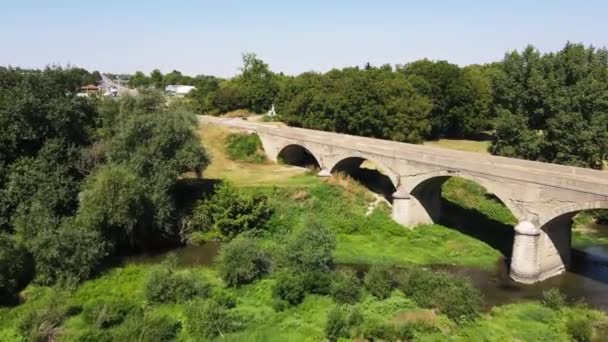 Luftaufnahme Der Ruinen Der Mittelalterlichen Befestigten Stadt Tscherven Aus Der — Stockvideo