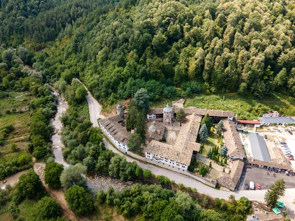 Letecký Pohled Středověký Trojský Klášter Nanebevzetí Panny Marie Lovecký Kraj — Stock fotografie