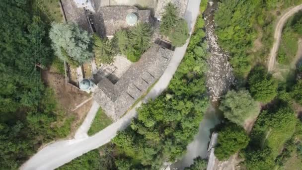 Vista Aérea Del Monasterio Medieval Troya Asunción Región Lovech Bulgaria — Vídeos de Stock