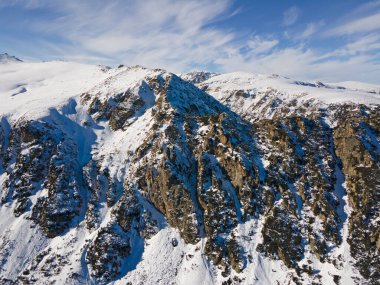 Bulgaristan 'ın Malyovitsa zirvesi yakınlarındaki Rila Dağı' nın şaşırtıcı kış manzarası