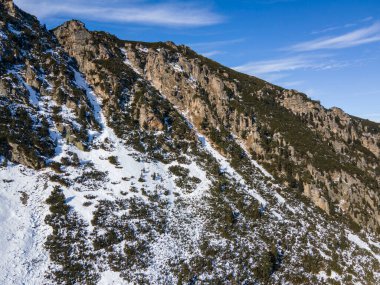 Bulgaristan 'ın Malyovitsa zirvesi yakınlarındaki Rila Dağı' nın şaşırtıcı kış manzarası