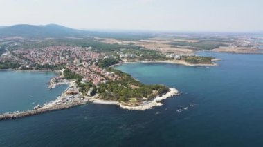 Bulgaristan 'ın Burgaz Bölgesi Çarevo kentinin hava manzarası 