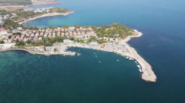 Bulgaristan 'ın Burgaz Bölgesi Çarevo kentinin hava manzarası 
