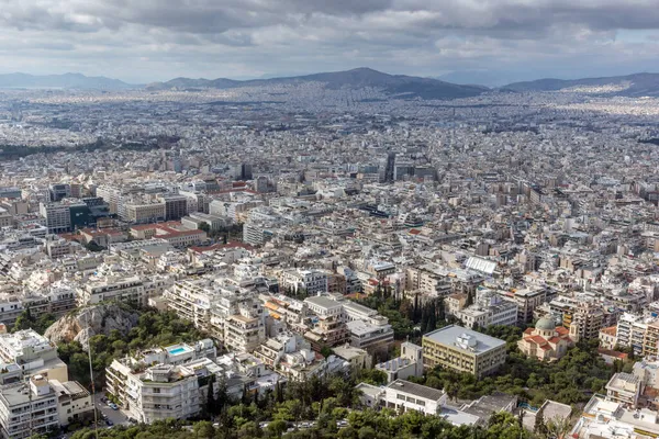 Blick Auf Die Stadt Athen Vom Lycabettus Hügel Attika Griechenland — Stockfoto