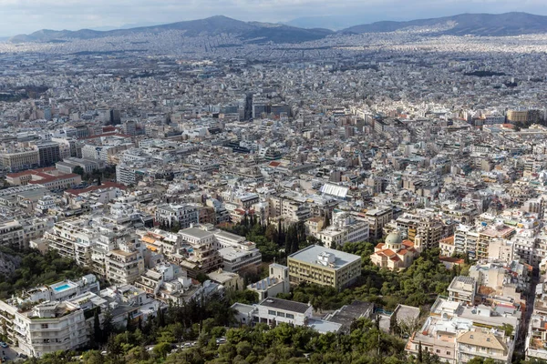 Blick Auf Die Stadt Athen Vom Lycabettus Hügel Attika Griechenland — Stockfoto