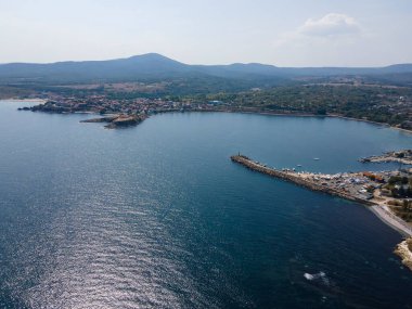 Bulgaristan 'ın Burgaz Bölgesi Çarevo kentinin hava manzarası