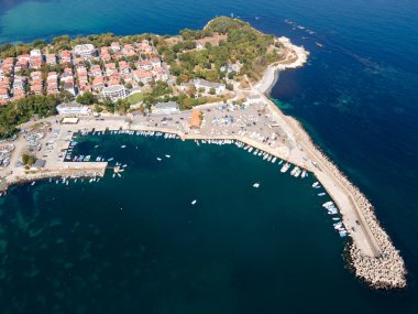 Bulgaristan 'ın Burgaz Bölgesi Çarevo kentinin hava manzarası