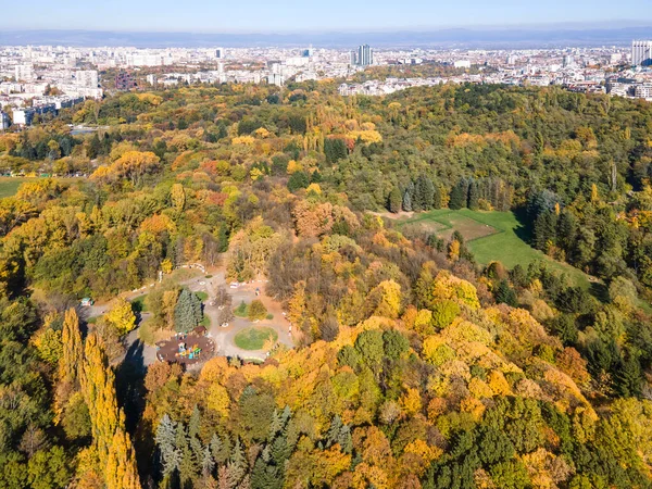 Vista Aérea Surpreendente Outono South Park Cidade Sofia Bulgária — Fotografia de Stock