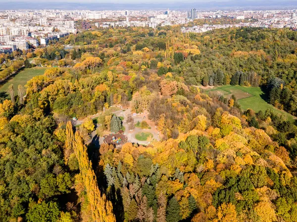 Vista Aérea Surpreendente Outono South Park Cidade Sofia Bulgária — Fotografia de Stock