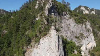 Bulgaristan 'ın Smolyan Bölgesi, Trigrad Boğazı' nın hava manzarası