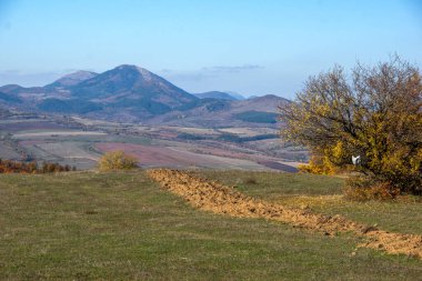 Sonbahar manzara Cherna Gora (Karadağ) Dağı, Pernik bölge, Bulgaristan