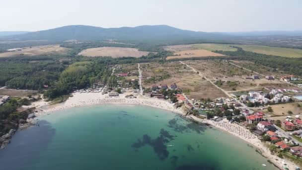Flygfoto Över Arapya Stranden Nära Staden Tsarevo Burgas Region Bulgarien — Stockvideo