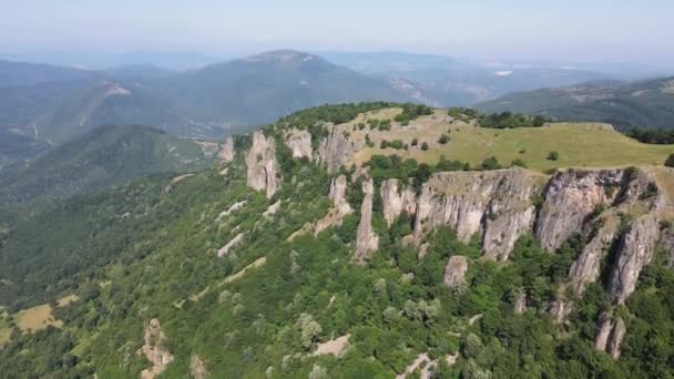 Вид Воздуха Балканскую Гору Рядом Городом Тетевен Регион Ловеч Болгария — стоковое видео
