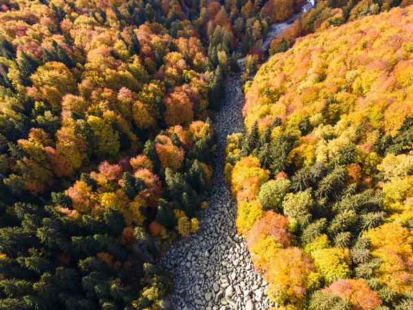 Aerial Autumn View Stone River Know Zlatnite Mostove Golden Bridges — Stock Photo, Image