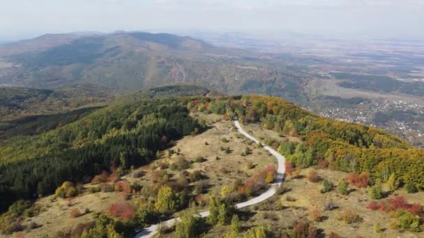 Increíble Vista Aérea Otoño Montaña Vitosha Bulgaria — Vídeos de Stock
