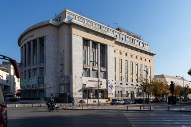 THESSALONIKI, GREECE - 22 Eylül 2019: Yunanistan 'ın orta Makedonya kentindeki Tipik cadde