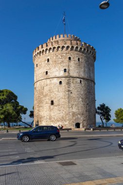 THESSALONIKI, GREECE - 22 Eylül 2019: Selanik, Orta Makedonya, Yunanistan 'daki Antik Beyaz Kule