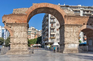 Selanik, Yunanistan - 22 Eylül 2019: Yunanistan 'ın orta kesimindeki Selanik kentinde antik Roma İmparatorluğu