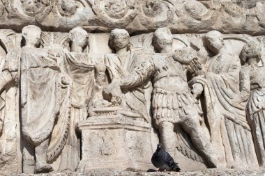 Selanik, Yunanistan - 22 Eylül 2019: Yunanistan 'ın orta kesimindeki Selanik kentinde antik Roma İmparatorluğu