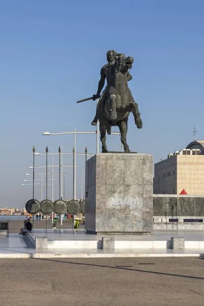 Thessaloniki Grecia Septiembre 2019 Alejandro Magno Monumento Terraplén Ciudad Tesalónica — Foto de Stock