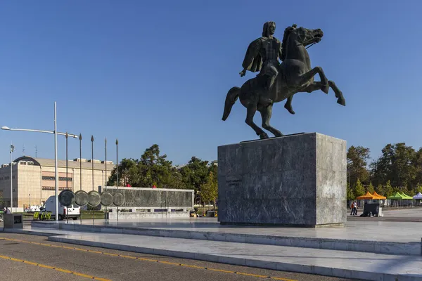 Thessaloniki Griechenland September 2019 Alexander Das Große Denkmal Damm Der — Stockfoto