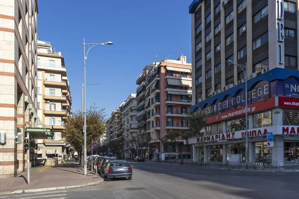 Thessaloniki Greece Eylül 2019 Yunanistan Orta Makedonya Kentindeki Tipik Cadde — Stok fotoğraf