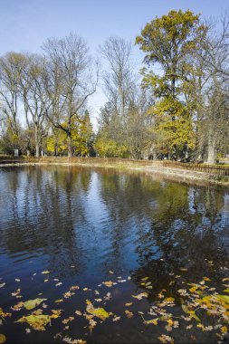Bulgaristan 'ın Sofya kentindeki Borisova gradina' da (Boris Garden) ağaçlar ve bahçelerle muhteşem sonbahar manzarası