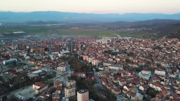 Widok Lotu Ptaka Miasto Petrich Obwód Blagojewski Bułgaria — Wideo stockowe