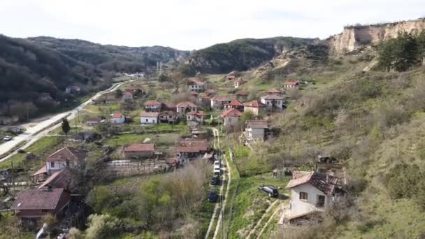 Vista Aérea Aldeia Zlatolist Com Casas Século Xix Região Blagoevgrad — Vídeo de Stock